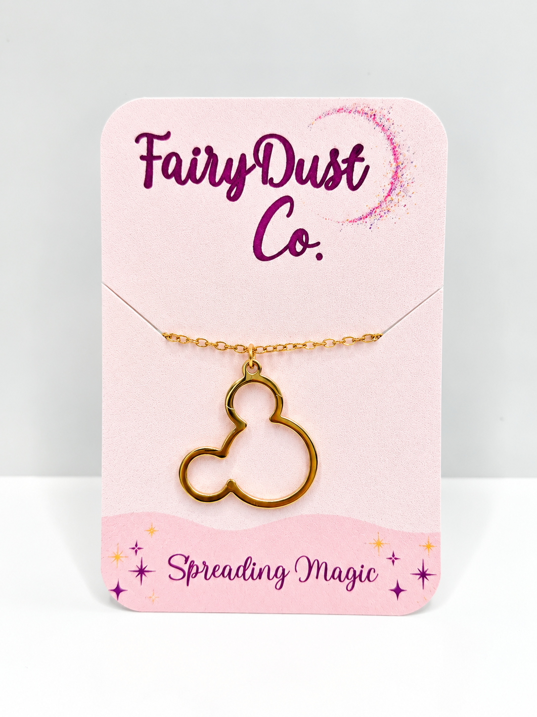 Mickey Silhouette Necklace: Gold