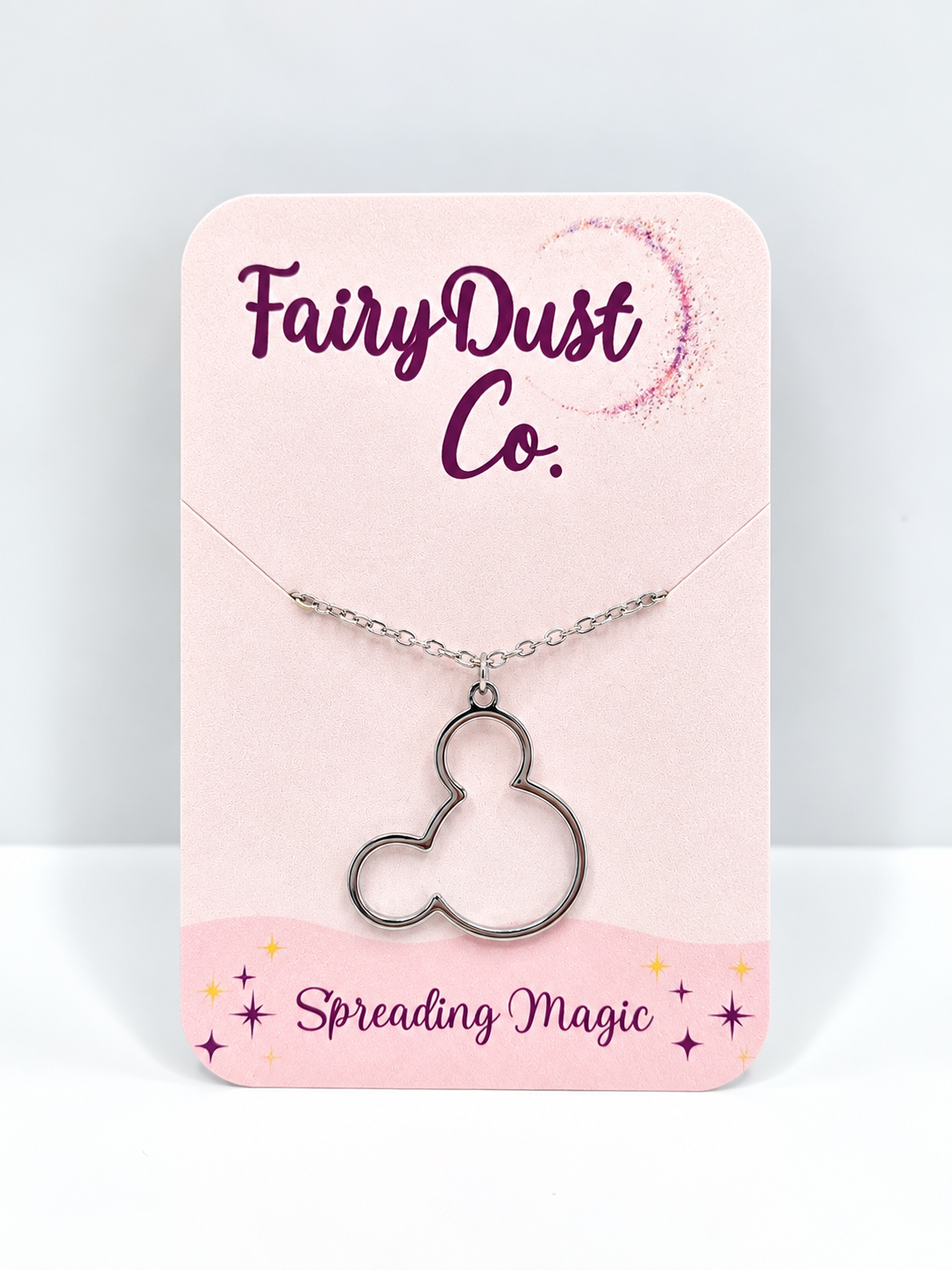 Mickey Silhouette Necklace: Silver