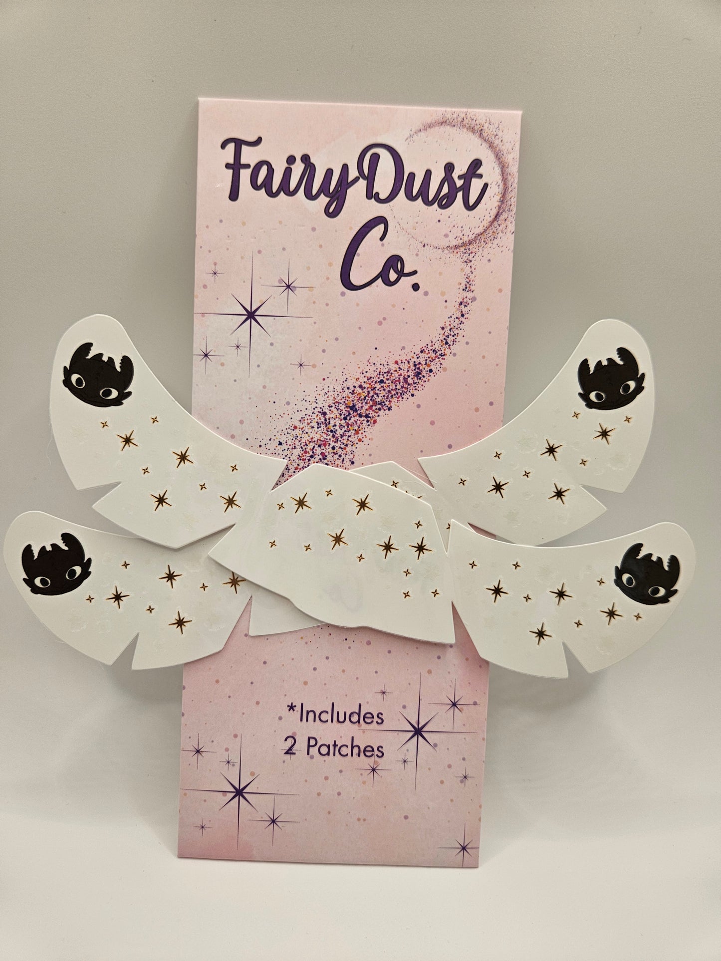 dragon face freckles with gold stars