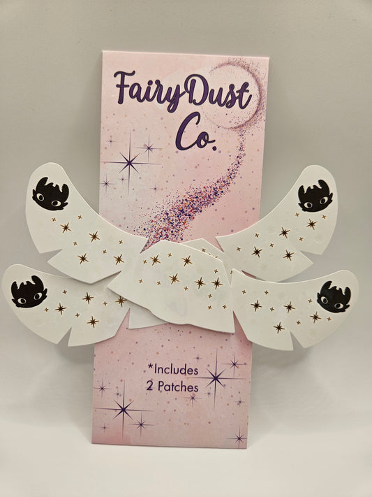 dragon face freckles with gold stars