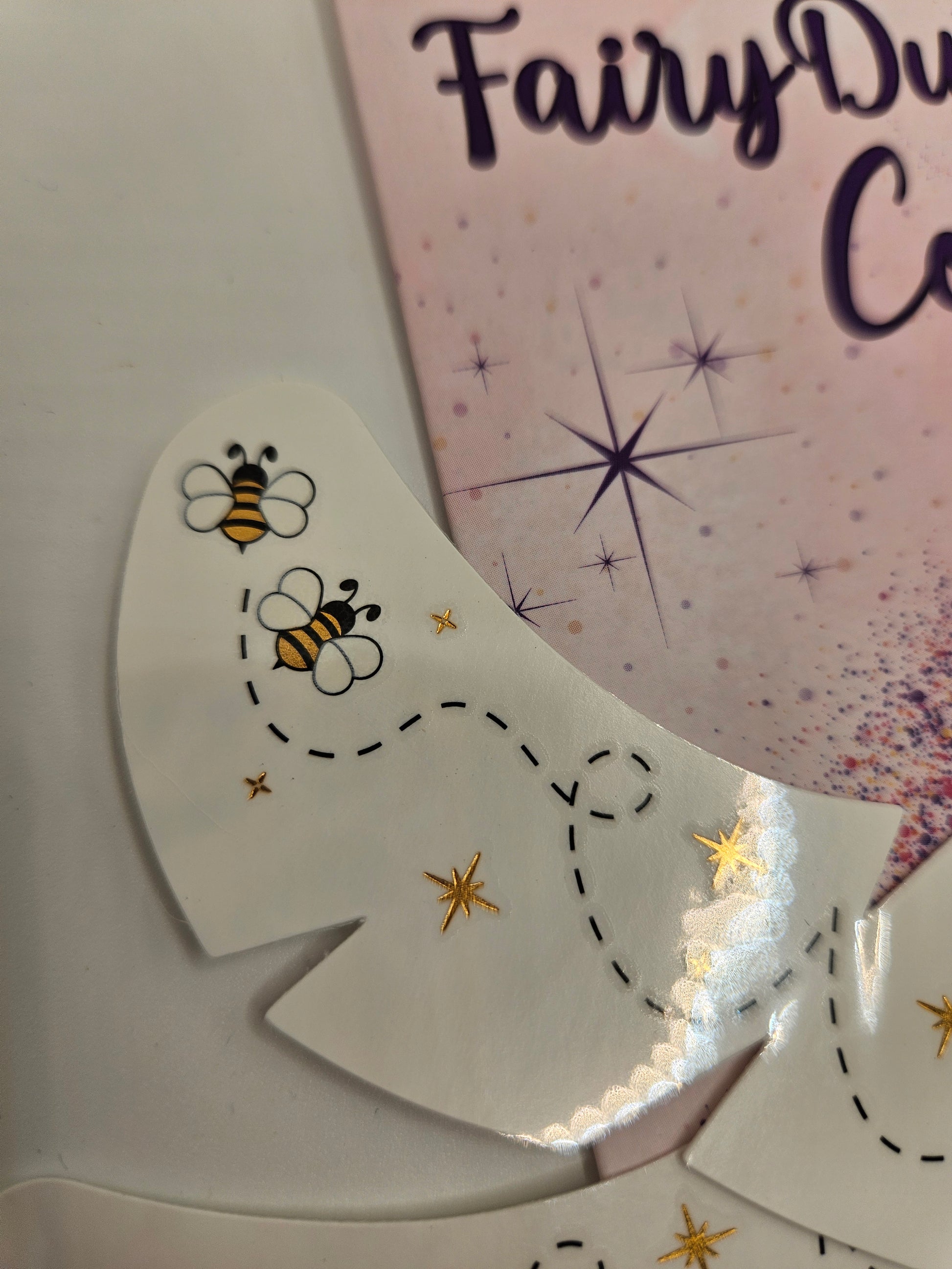 closeup view of gold and black bees