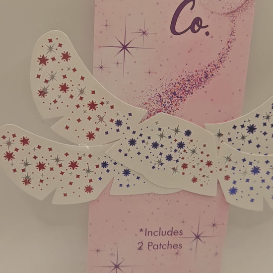 video of red silver and blue star face tattoos